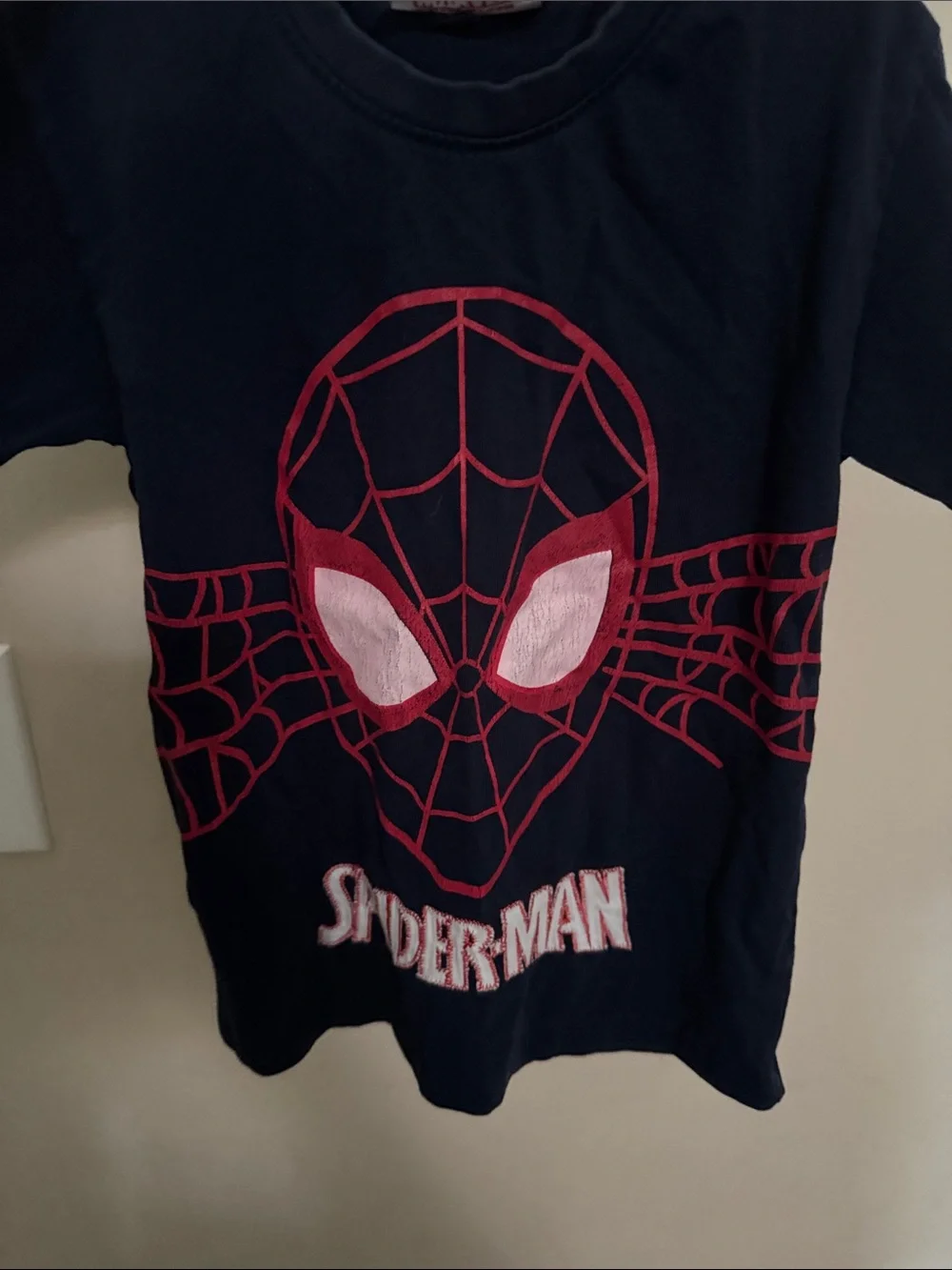 Spiderman Kids Navy Tee with Red and White Graphic